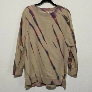 Silence + Noise Tunic Sweatshirt Long Sleeve Crew Neck Tie-Dyed Size M